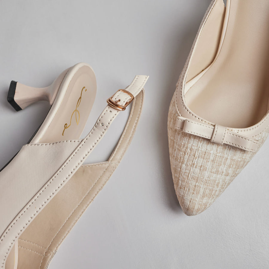 WEAVE ELEGANCE COURTSHOES-PEARL WHITE