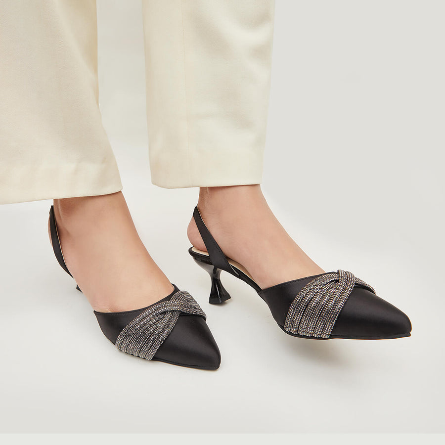 Nihan Sparkling Sling Back - Green