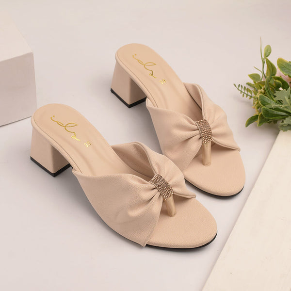 Puffy Block Heel - Pearl White