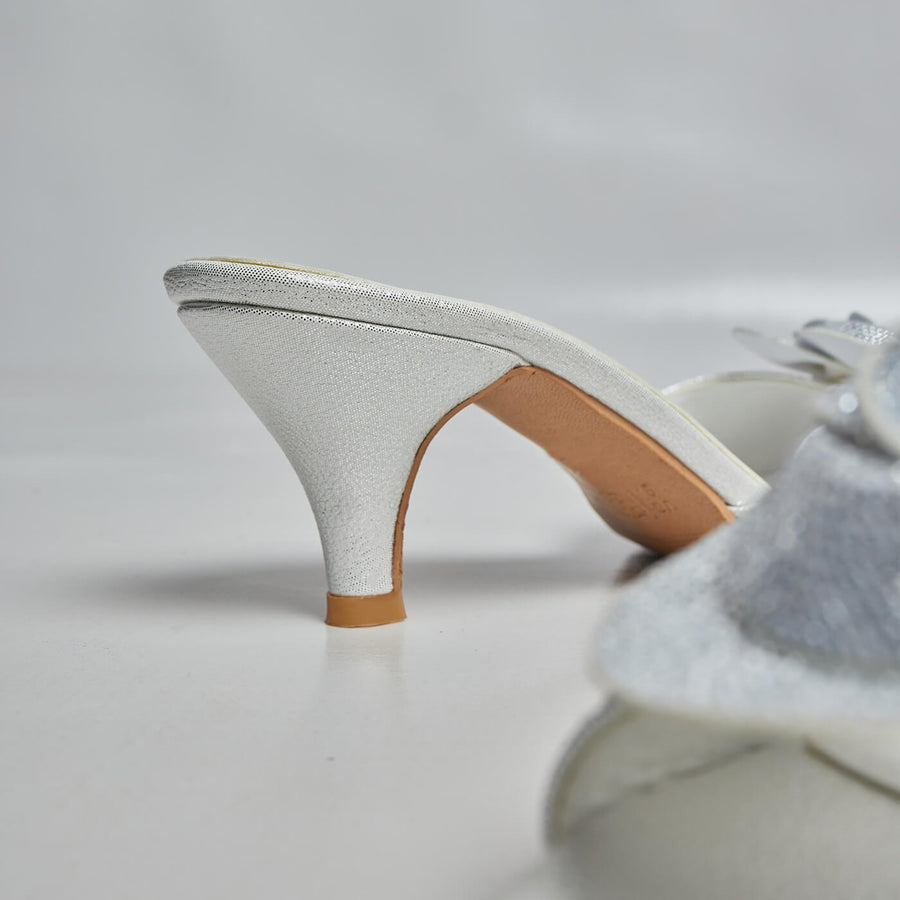 3D Rose Glam Heels - White