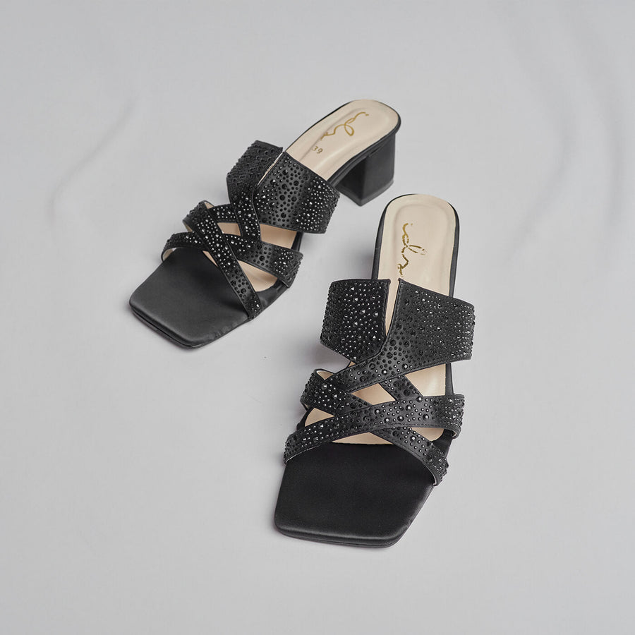 GLIMMER GLIDE BLOCK HEEL-BLACK