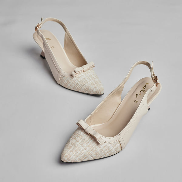 WEAVE ELEGANCE COURTSHOES-PEARL WHITE