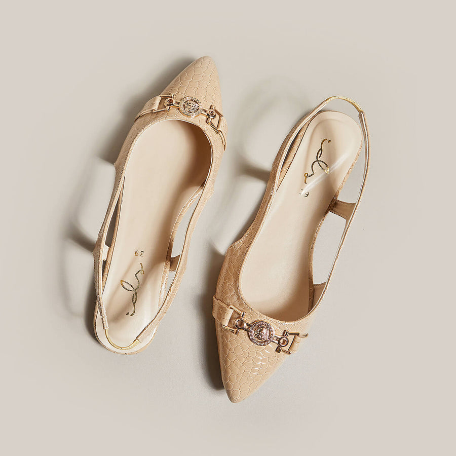 Febo croc closed toe flats - Beige