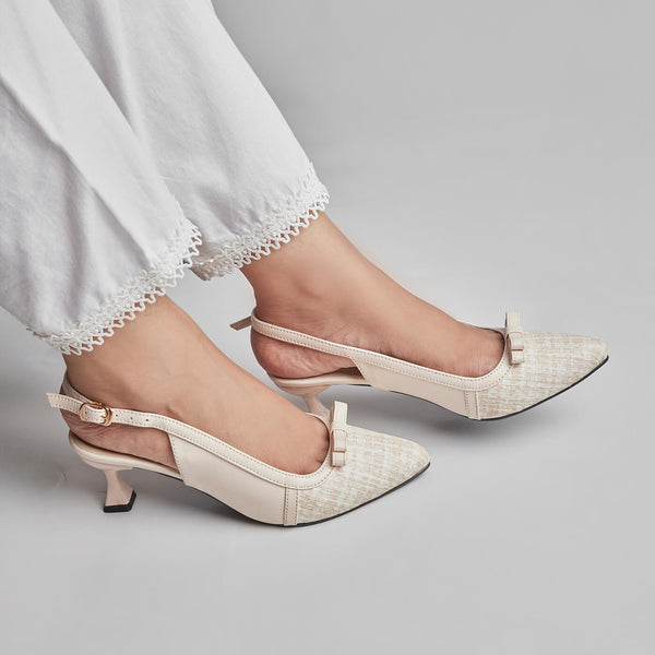 WEAVE ELEGANCE COURTSHOES-PEARL WHITE