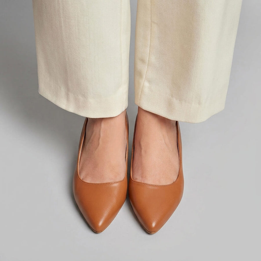 Block Heel Slingback - Brown