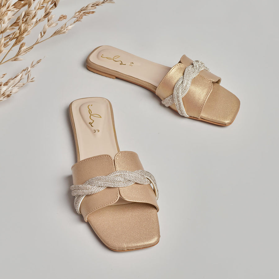 Braid Twist Slides - Gold