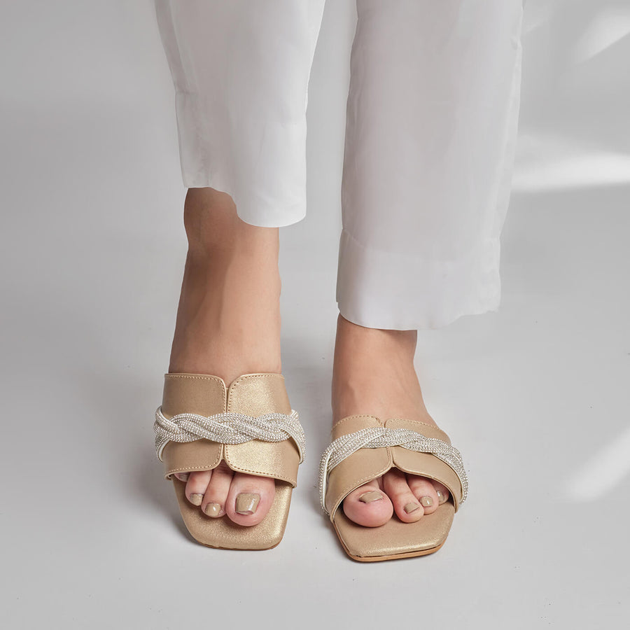 Braid Twist Slides - Gold