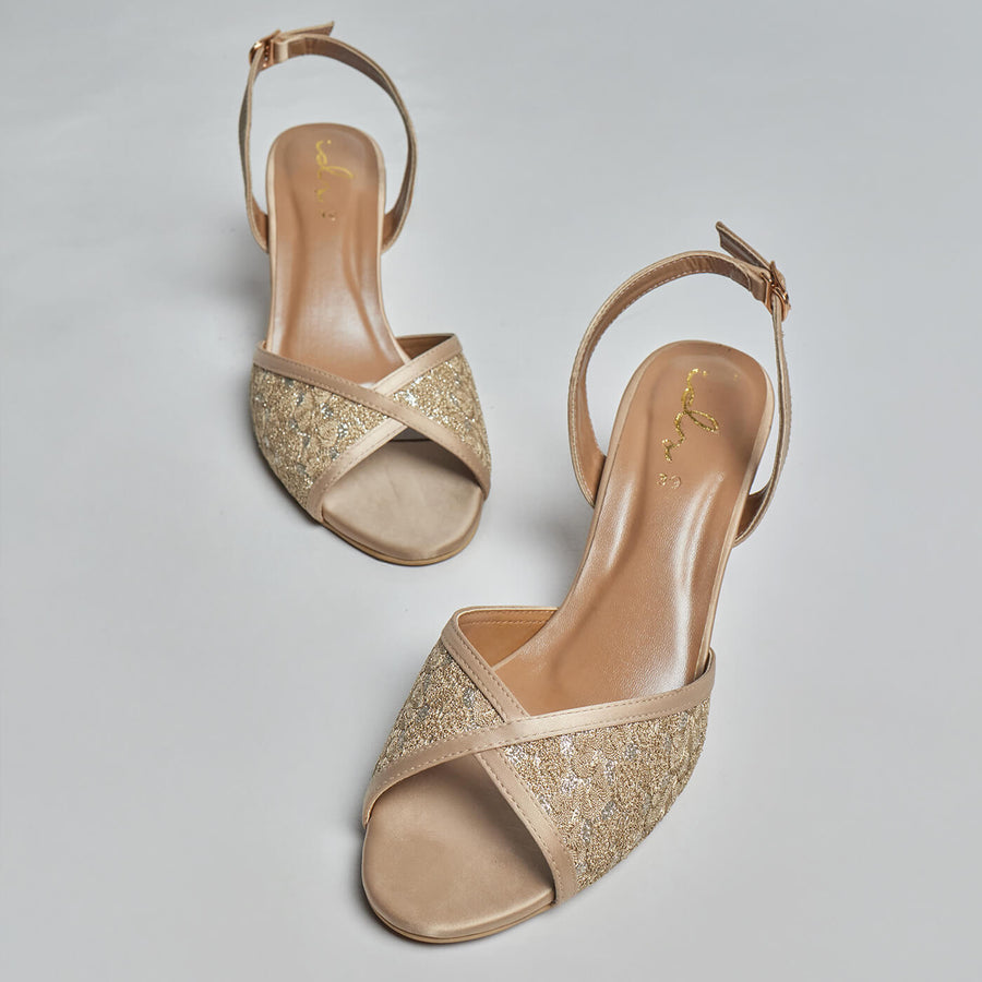 Dream Weave Heels - Gold