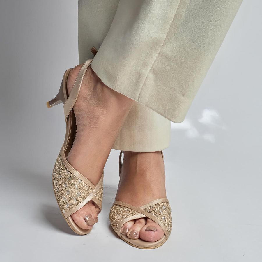 Dream Weave Heels - Gold