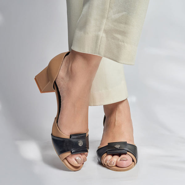 Everyday Peep Toe  Heels-Brown