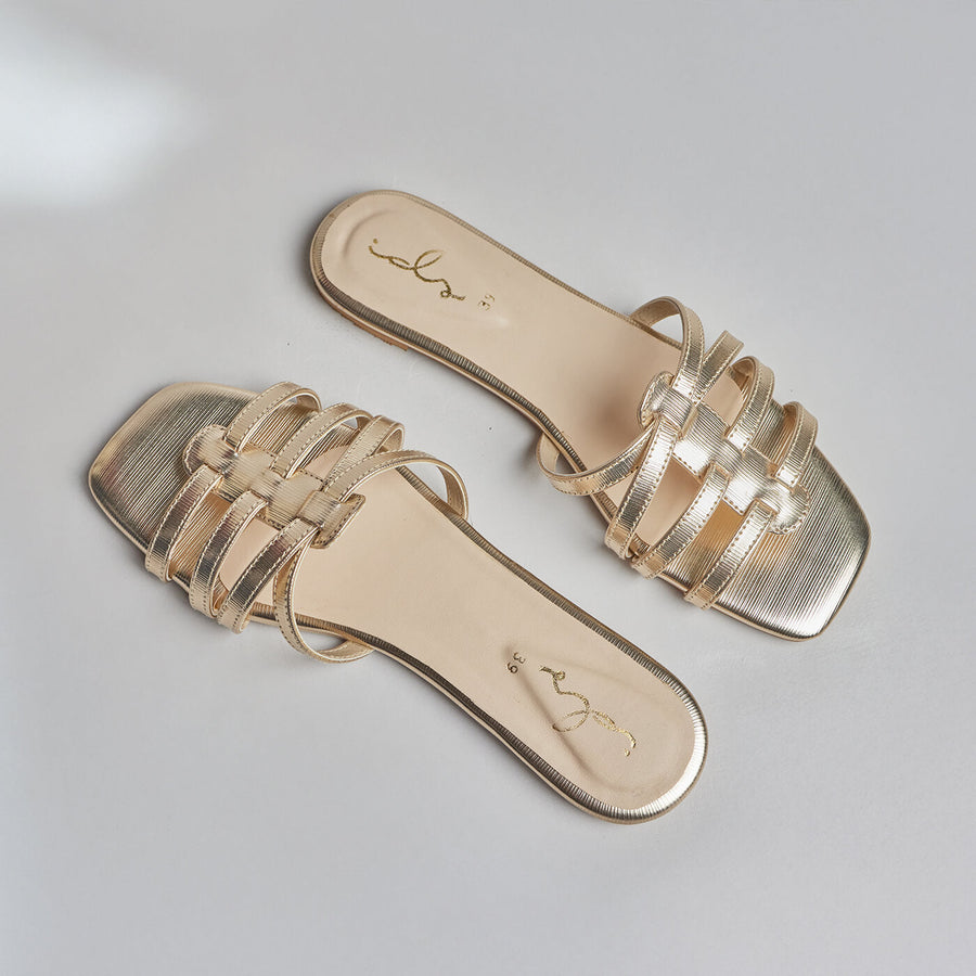 Fusion Stripe Flats - Gold