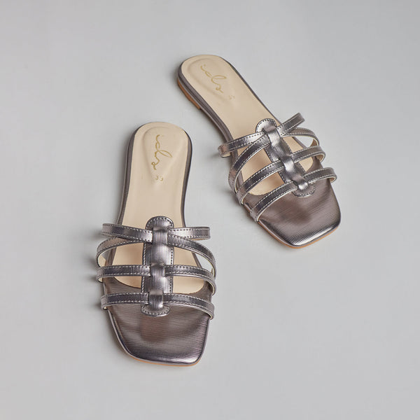 Fusion Stripe Flats - Grey