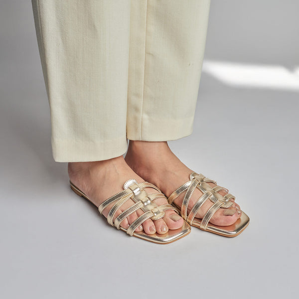 Fusion Stripe Flats - Gold