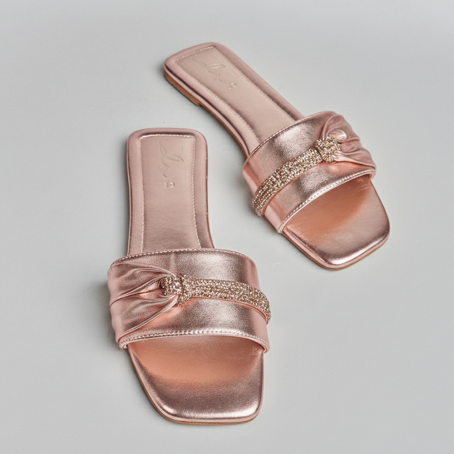 Glam Twist Slides - Gold