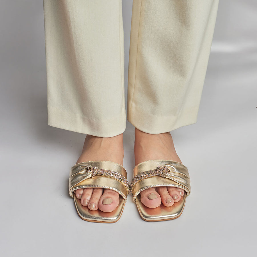 Glam Twist Slides - Silver