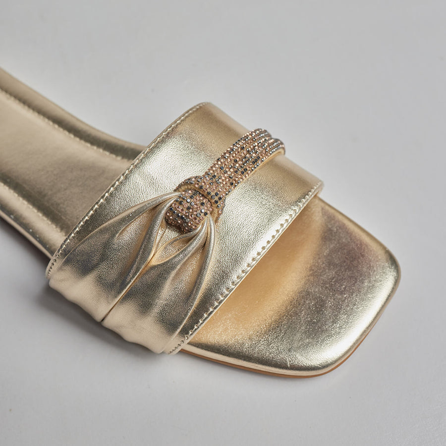 Glam Twist Slides - Gold