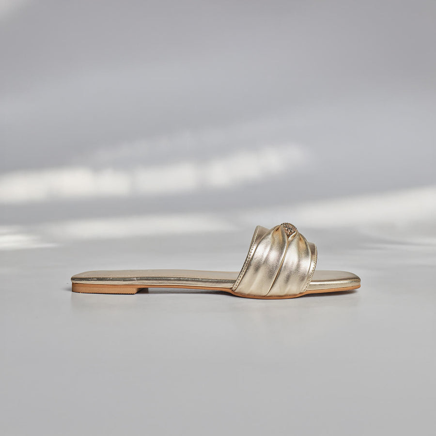 Glam Twist Slides - Gold