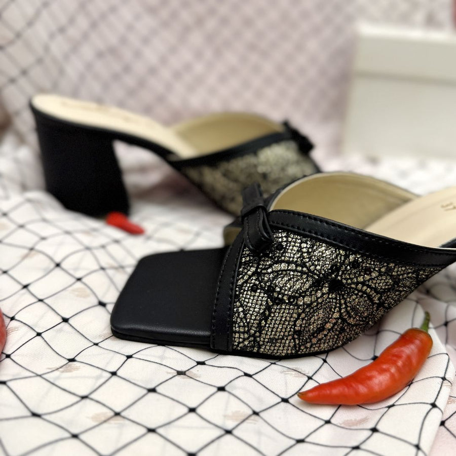 Floral Block Heel