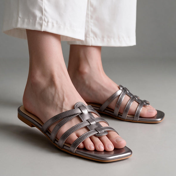 Fusion Stripe Flats - Grey