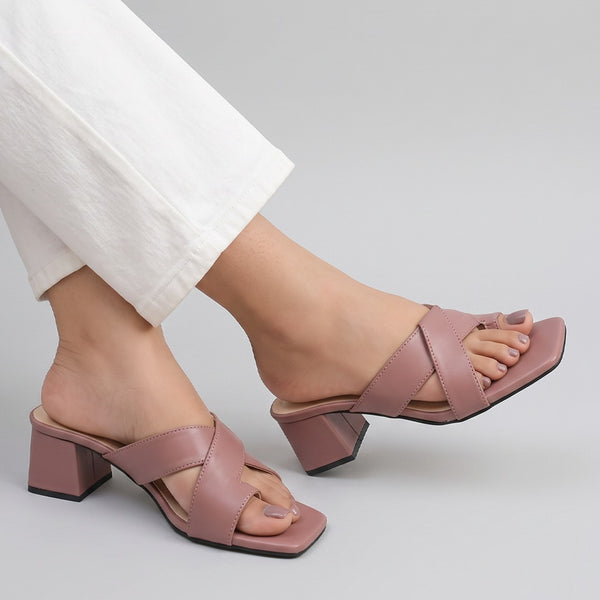 Elegancia Block Heel - Tea Pink