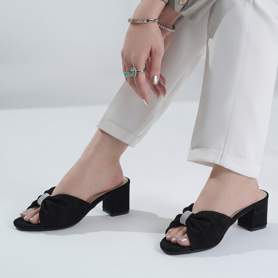 Puffy Block Heel - Black