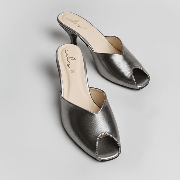 Metallic Effect Sandals - Grey