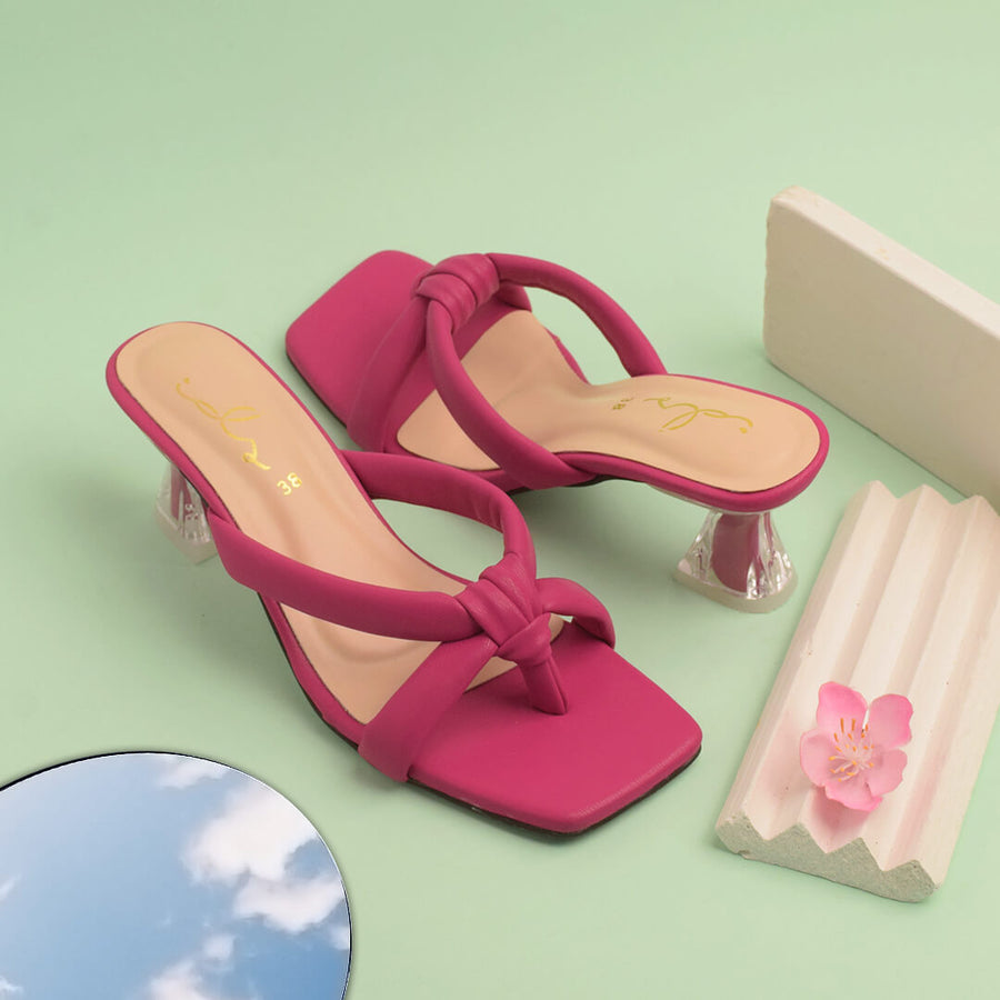 Puffy Knot Toe Transparent Heel