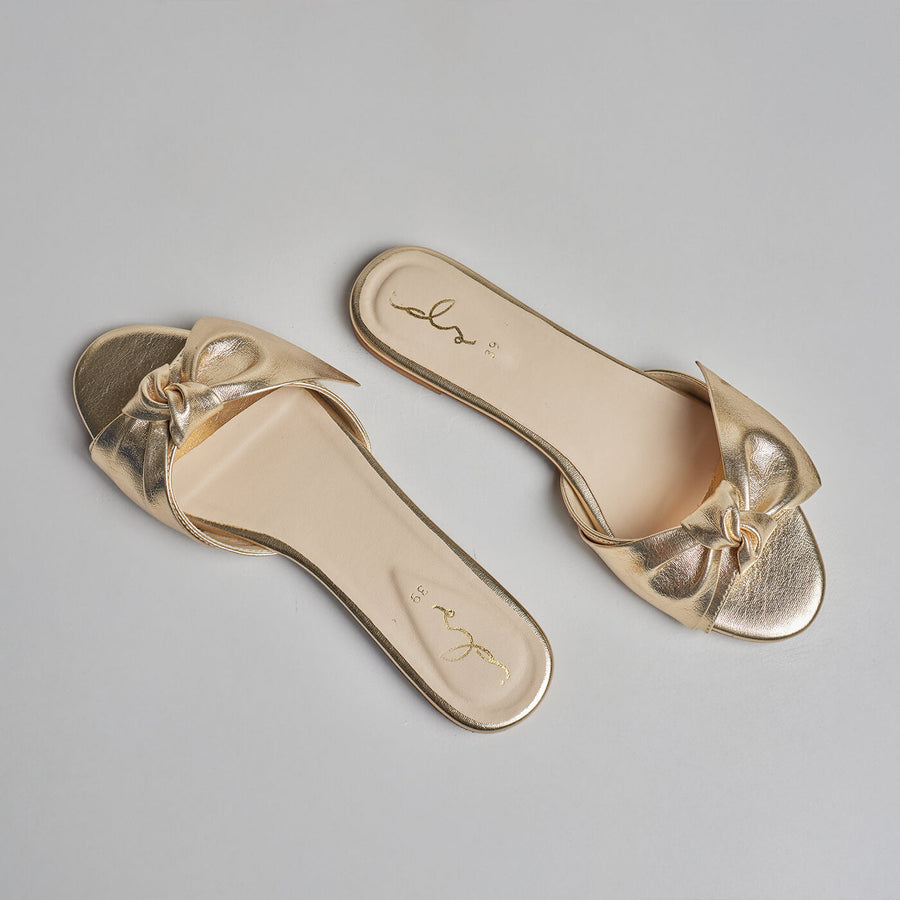 Retro Knot Slides - Gold