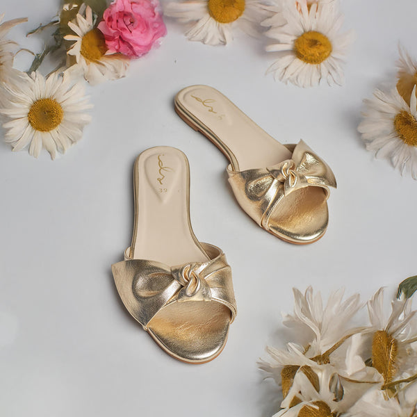 Retro Knot Slides - Gold