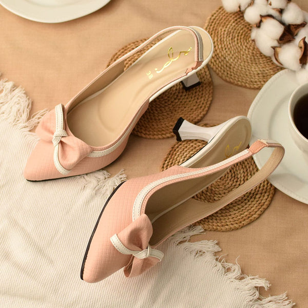 Cinderella Sling Back Shoe - Nude Pink