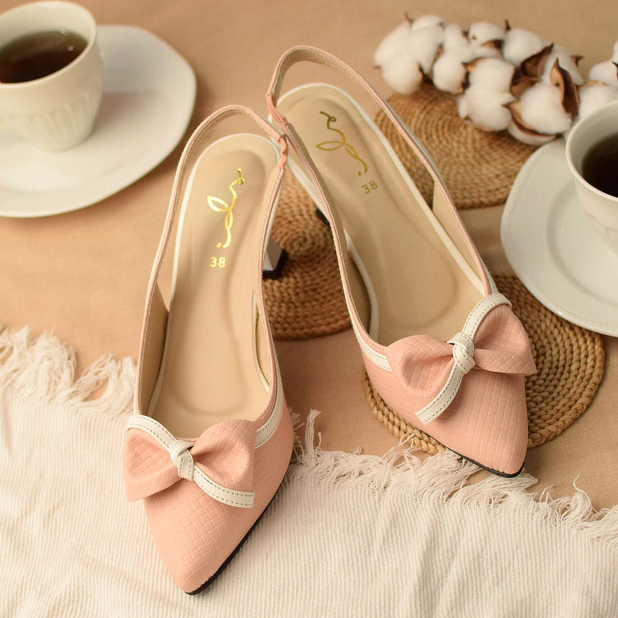 Cinderella Sling Back Shoe - Nude Pink