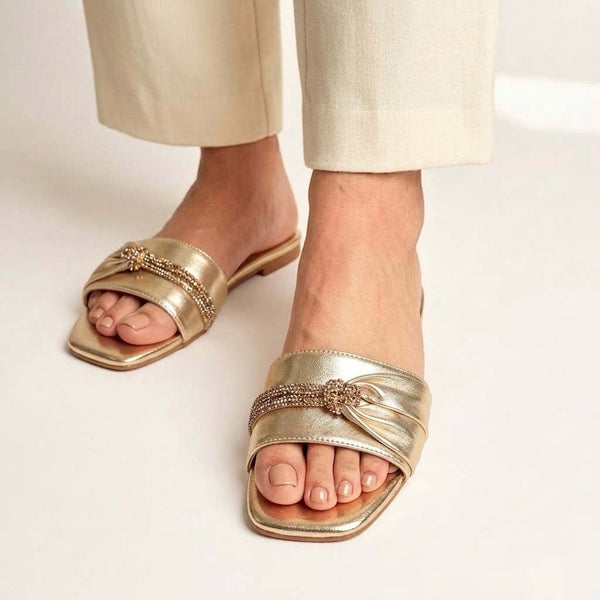 Glam Twist Slides - Gold