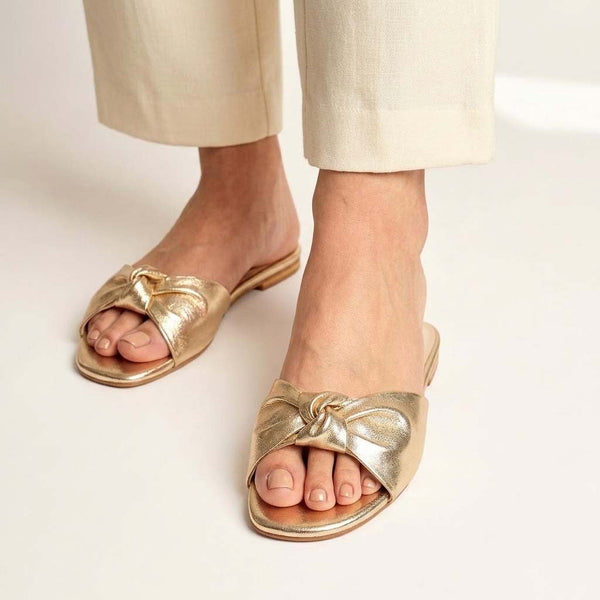 Retro Knot Slides - Gold