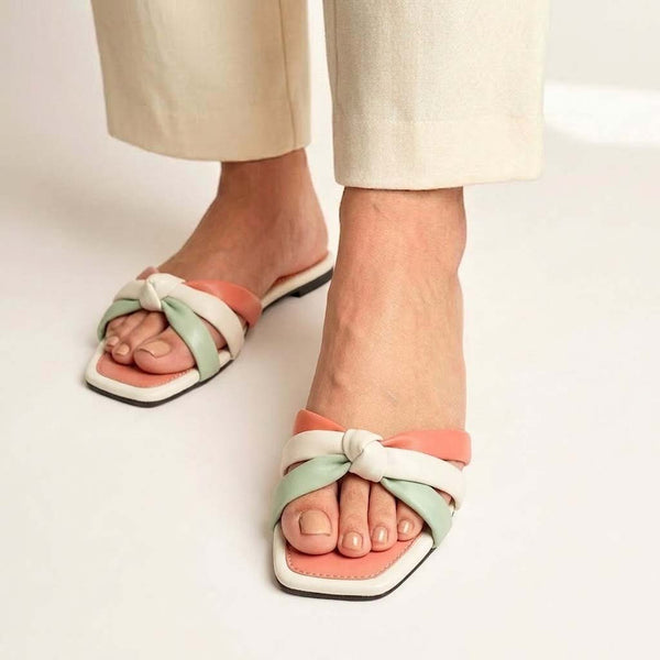 Multicolored Puffy Vamp Slides
