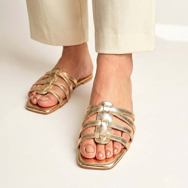 Fusion Stripe Flats - Gold